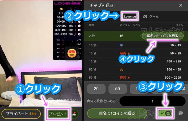 stripchat�̃A���e�B���b�g����œ����v���[���g����菇1